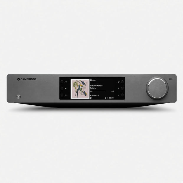 Cambridge Audio CXN100 SE network streamer front, colour display and volume knob