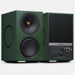 Cambridge Audio L/R M green active speakers, front and rear