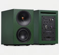 Cambridge Audio L/R S green active speakers, front and rear