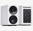Cambridge Audio L/R S white active speakers, front and rear