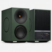 Cambridge Audio L/R X green active speakers, front and rear