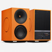 Cambridge Audio L/R X orange active speakers, front and rear