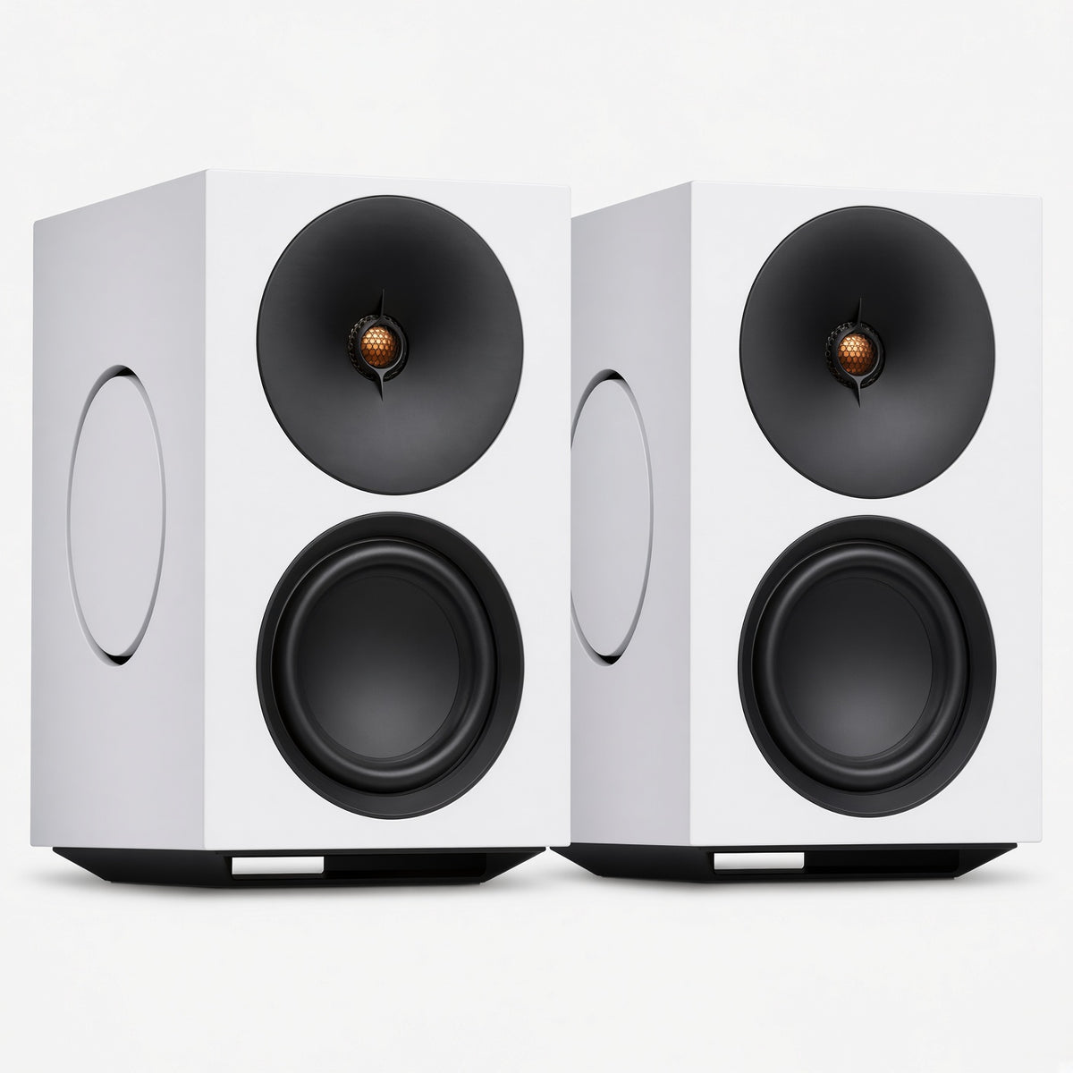 Cambridge Audio L/R X white active speakers, front pair with side passive radiators