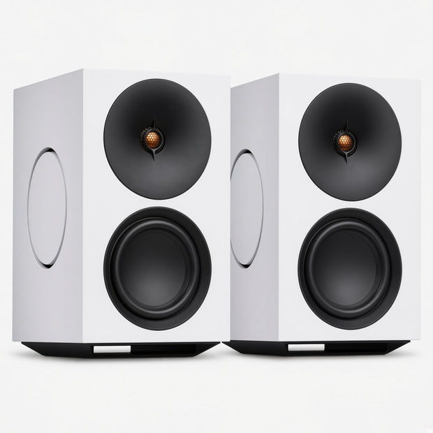 Cambridge Audio L/R X white active speakers, front pair with side passive radiators