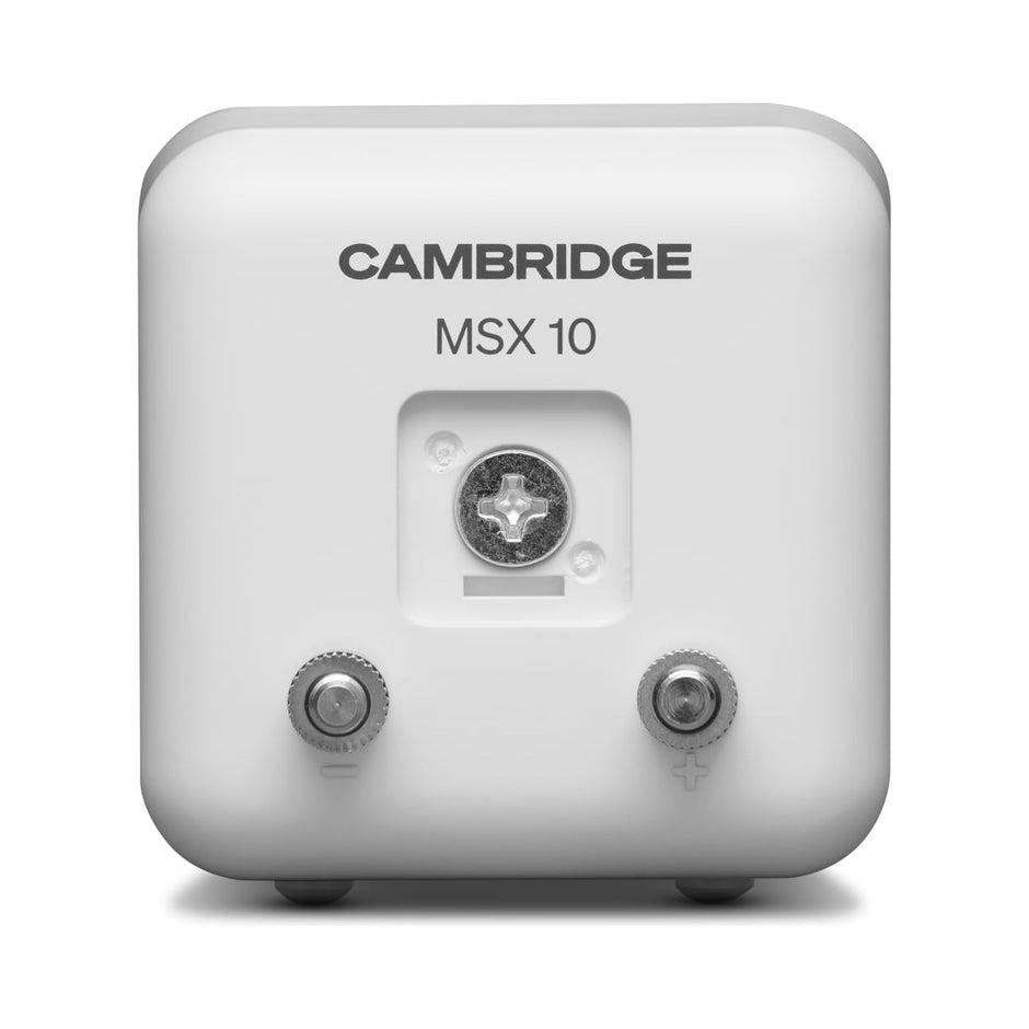 Cambridge Audio MSX10 passive speaker rear panel with wall mount and speaker terminals