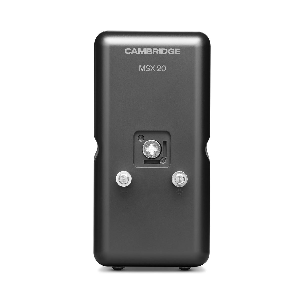 Cambridge Audio MSX20 passive speaker rear panel with wall mount and speaker terminals