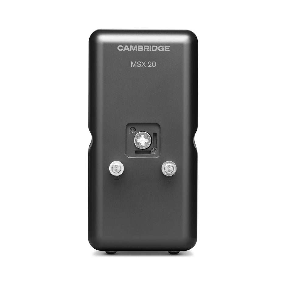 Cambridge Audio MSX20 passive speaker rear panel with wall mount and speaker terminals