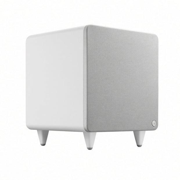 Cambridge Audio MSX Sub 300 powered subwoofer in white, fabric grille and logo