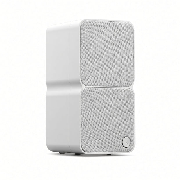 Cambridge Audio MSX20 passive speaker in white, front view with dual fabric grilles