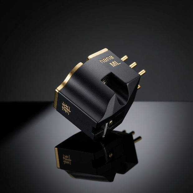 Hana ML low output moving coil phono cartridge black Delrin body with brass plate nude Microline stylus