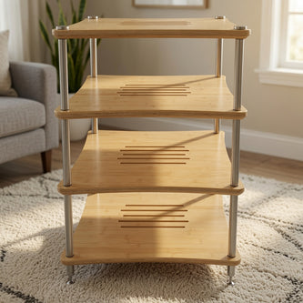 Front view of Mukava AER-04 HiFi equipment rack