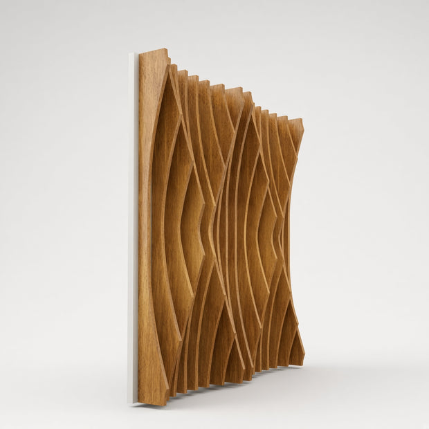 Side profile of Mukava DV-160 diffuser highlighting peak and valley design