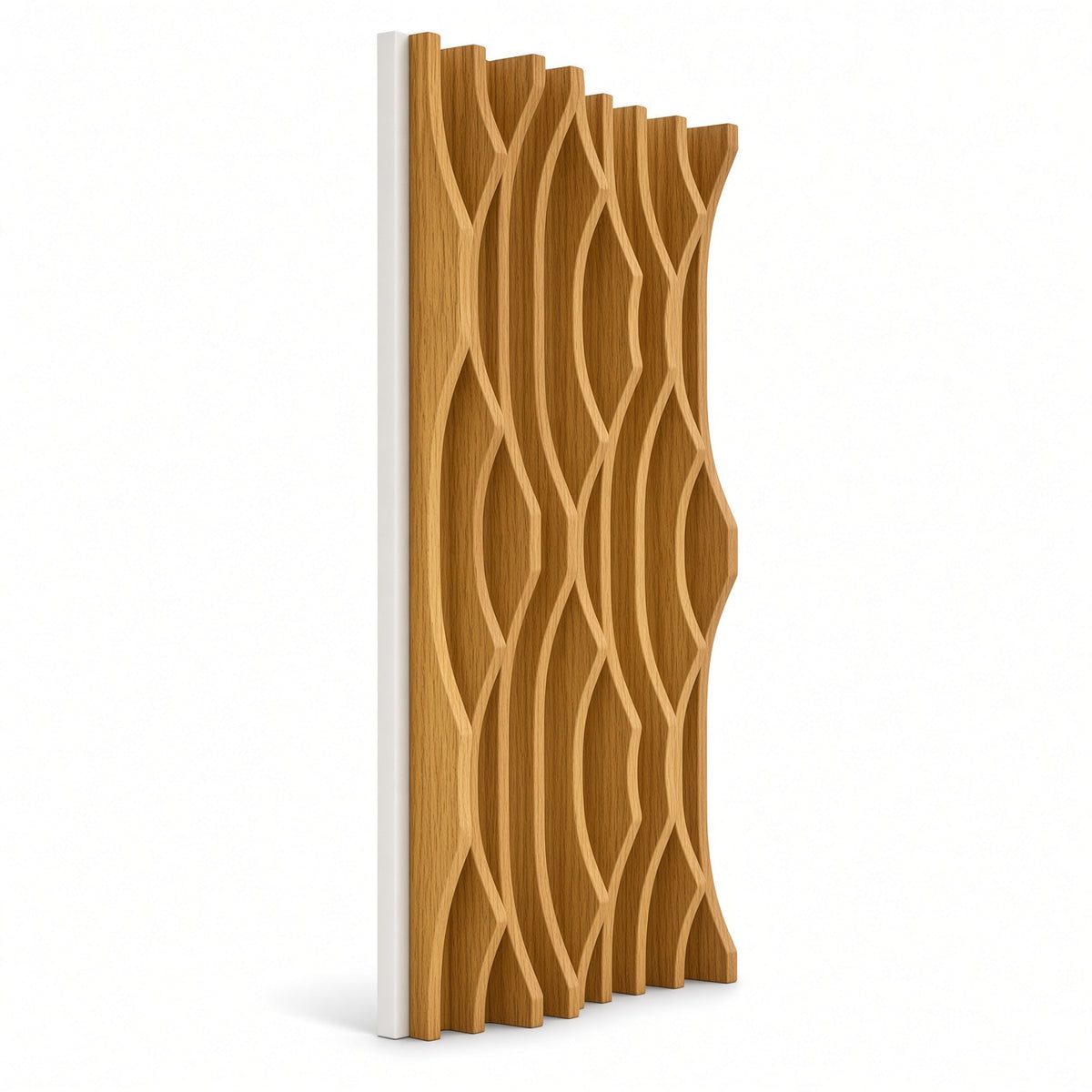 Mukava DV-90 Valleys Diffuser teak rubberwood wall panel side view
