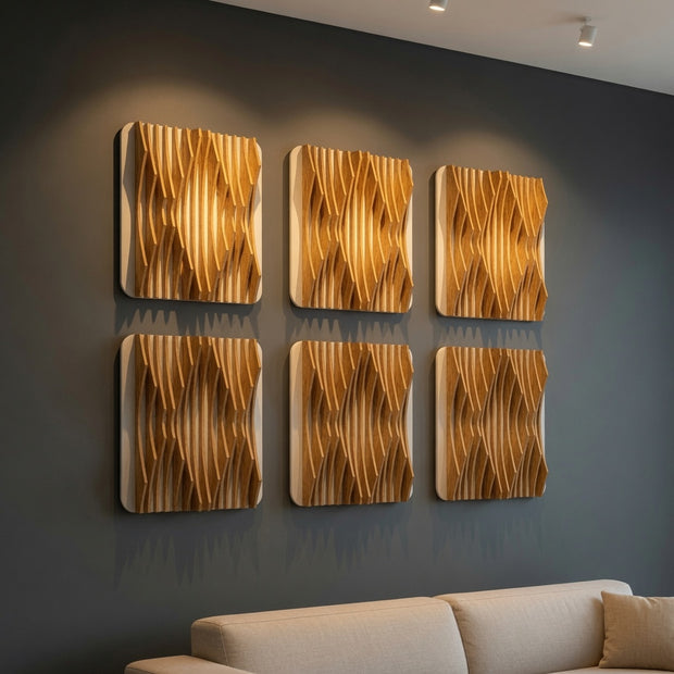 Mukava DV-140 acoustic diffuser mounted on wall in listening room