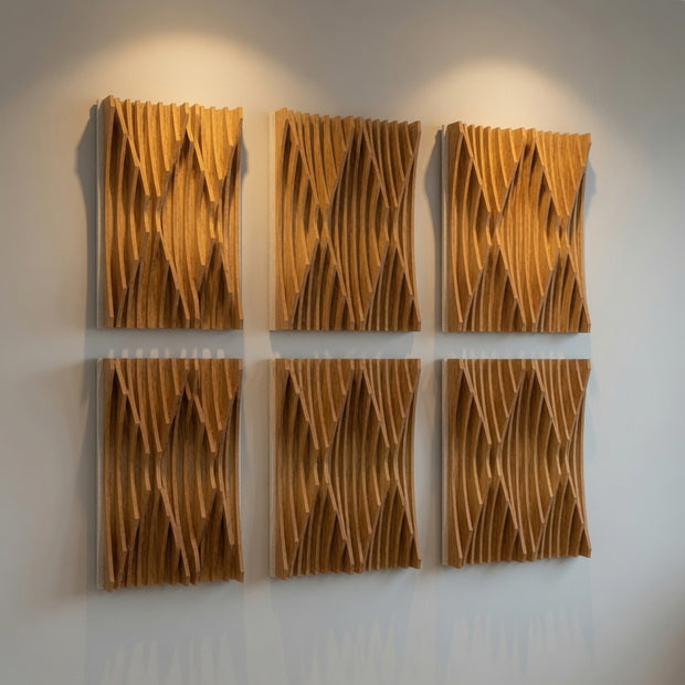 Mukava DV-160 acoustic diffuser mounted on wall in listening room
