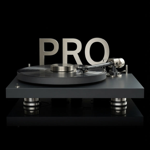 Pro-Ject Debut PRO B turntable in satin black with carbon-aluminium tonearm and balanced cartridge