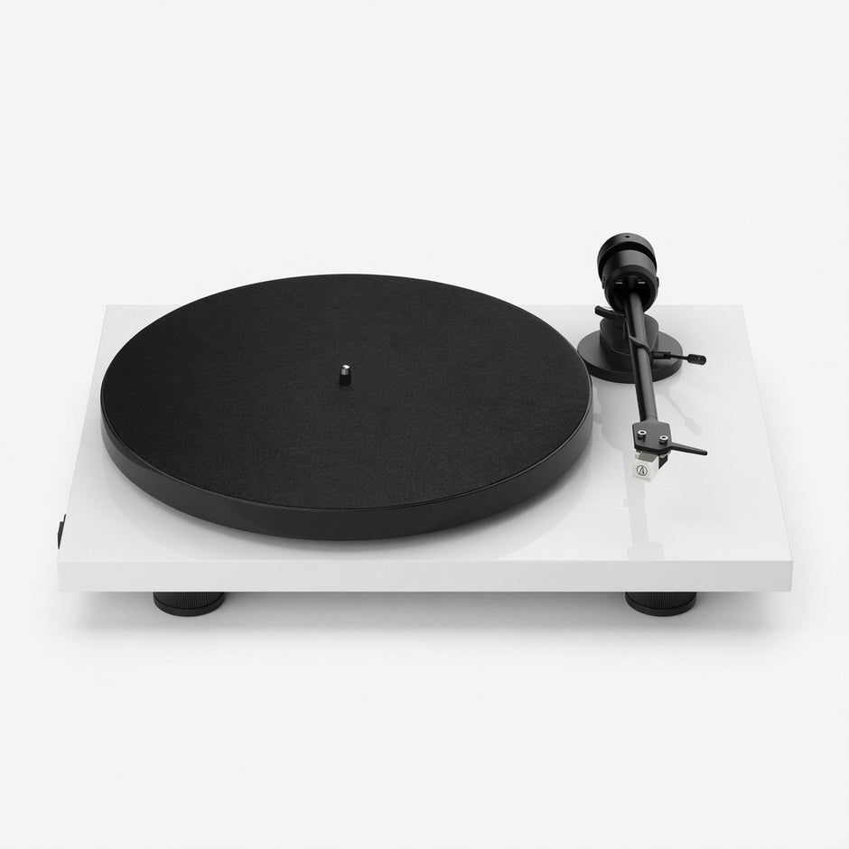 Pro-Ject E1 BT Bluetooth turntable in satin white with aluminium tonearm
