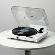 Pro-Ject Juke Box E all-in-one turntable with dust cover open