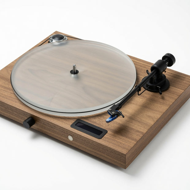 Pro-Ject Juke Box S2 all-in-one turntable system in walnut with acrylic platter and Pick it 25A
