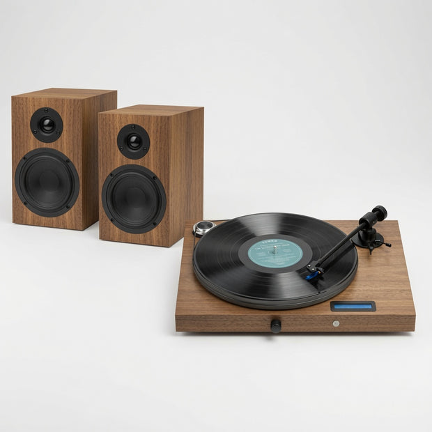 Pro-Ject Juke Box S2 Stereo Set complete system with turntable and matching speakers in walnut
