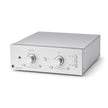 Pro-Ject Phono Box RS2 dual-mono phono stage in silver metal housing