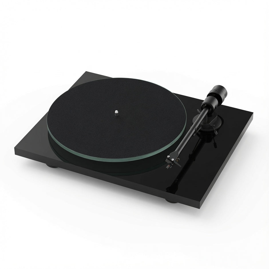 Pro-Ject T1 EVO Phono turntable in high gloss black with Ortofon OM10 and built-in phono