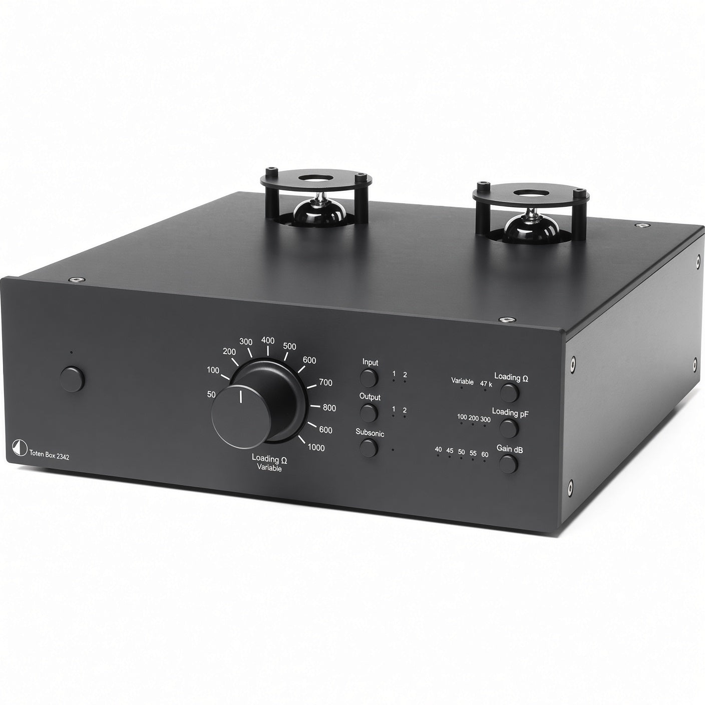 Pro-Ject Tube Box DS2 tube phono preamplifier in black with ECC83 tubes