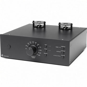 Pro-Ject Tube Box DS2 tube phono preamplifier in black with ECC83 tubes