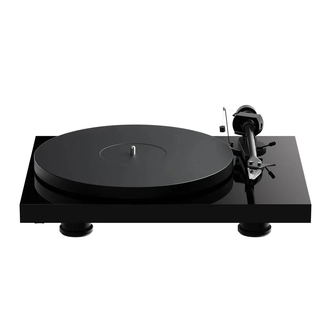 Pro-Ject Debut EVO 2 turntable in high gloss black with carbon tonearm and aluminium platter