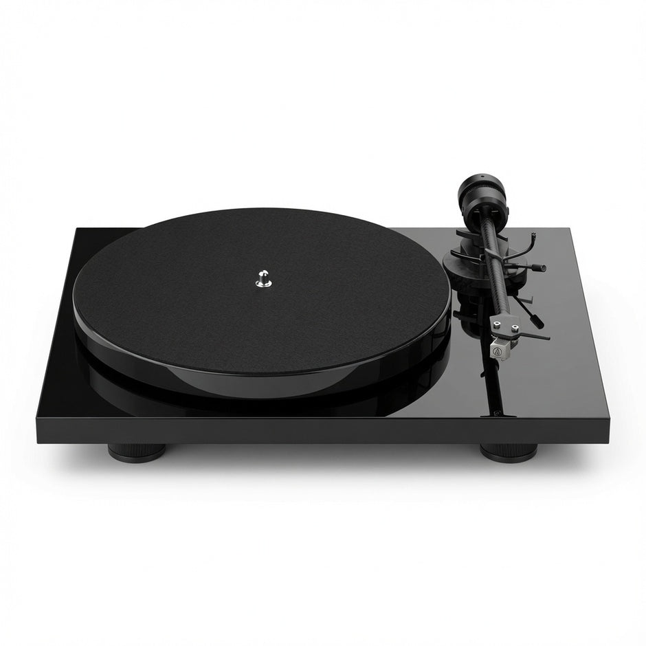 Pro-Ject E1 BT Bluetooth turntable in high gloss black with built-in phono preamp