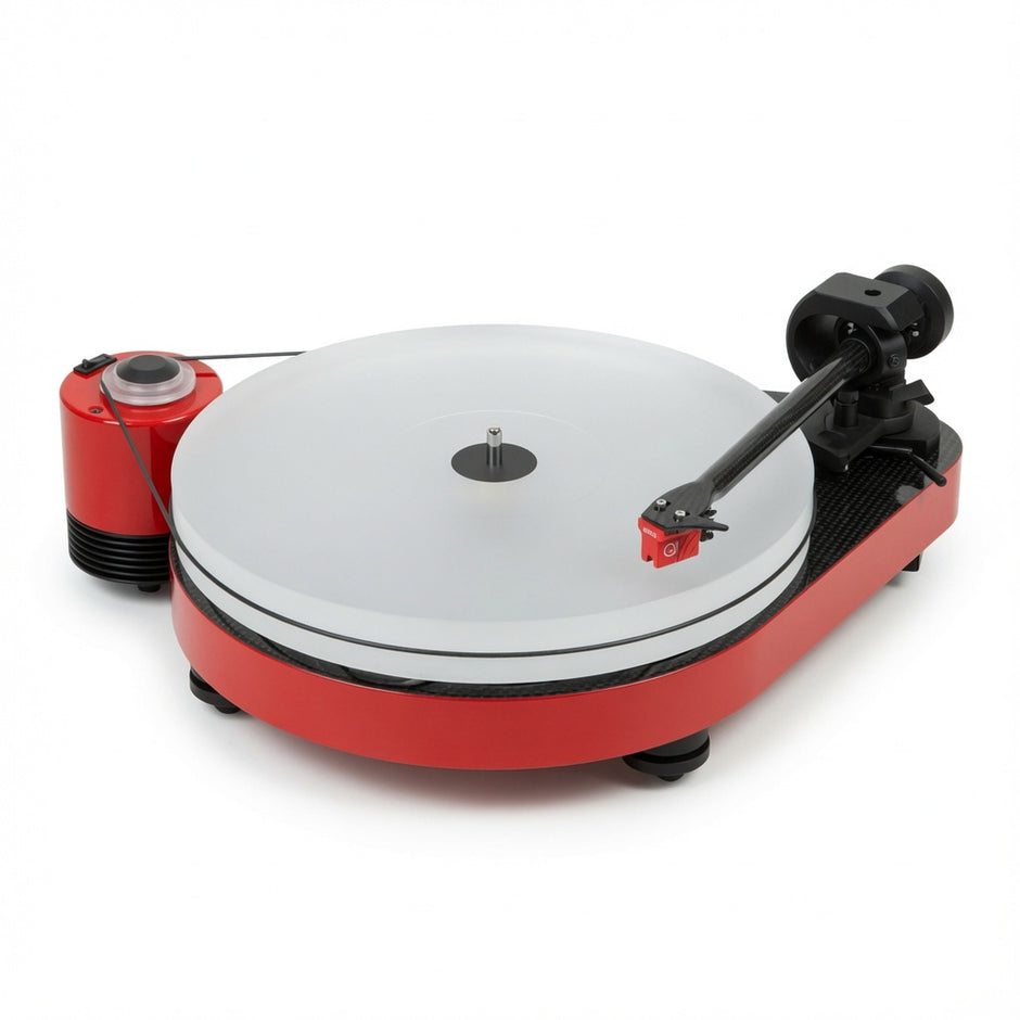 Pro-Ject RPM 5 Carbon turntable in high gloss red with carbon tonearm and acrylic platter