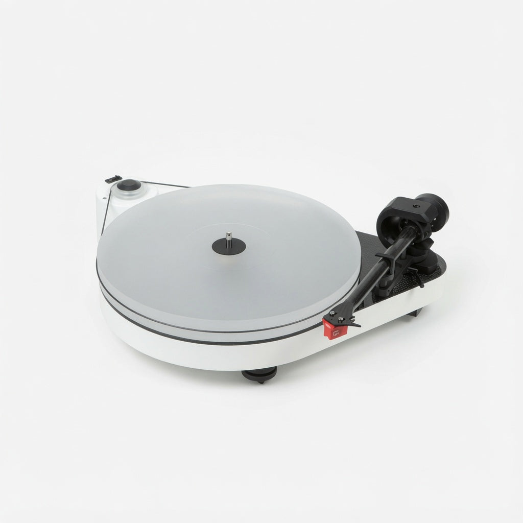 Pro-Ject RPM 5 Carbon turntable in high gloss white with 9-inch carbon fibre tonearm