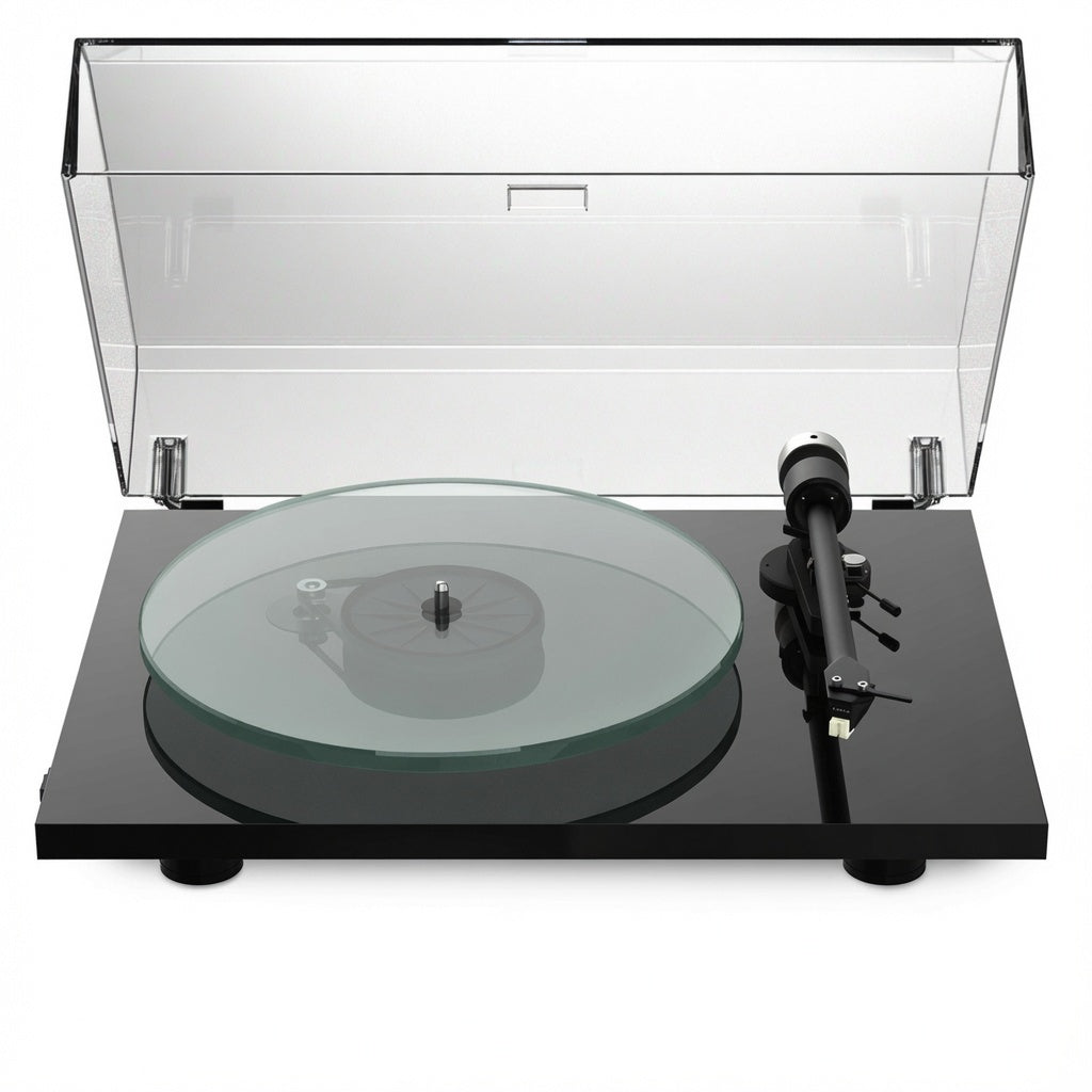 Pro-Ject T2 W Wi-Fi streaming turntable in high gloss black with Sumiko Rainier and glass platter