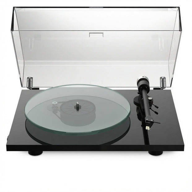 Pro-Ject T2 W Wi-Fi streaming turntable in high gloss black with Sumiko Rainier and glass platter