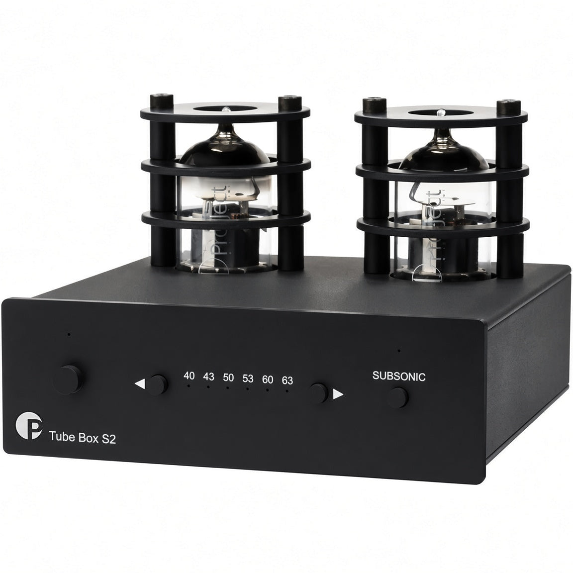 Pro-Ject Tube Box S2 tube phono preamplifier in black with ECC83 tubes
