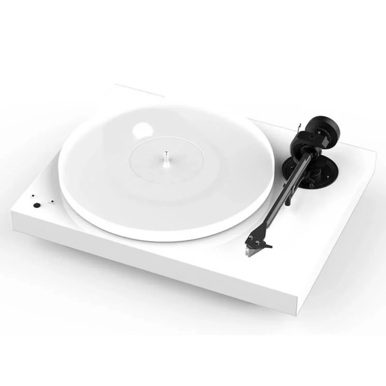 Pro-Ject X1 B True Balanced turntable in high gloss white with acrylic platter
