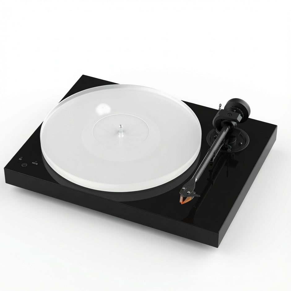 Pro-Ject X1 B True Balanced turntable in high gloss black with carbon tonearm and acrylic platter