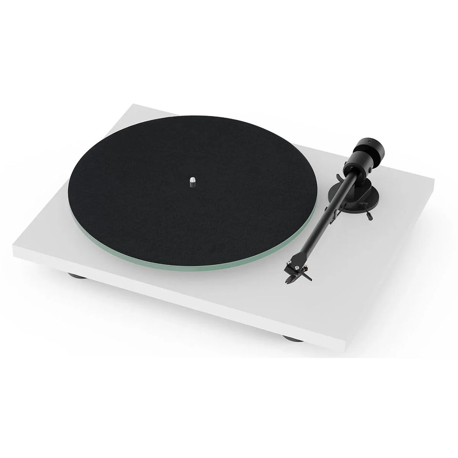Pro-Ject T1 EVO Phono turntable in satin white with aluminium tonearm and Ortofon OM10
