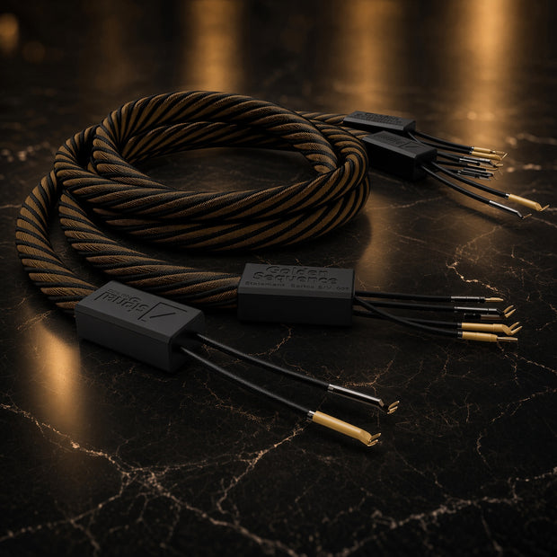 Pair of Signal Projects Golden Sequence Statement Series speaker cables