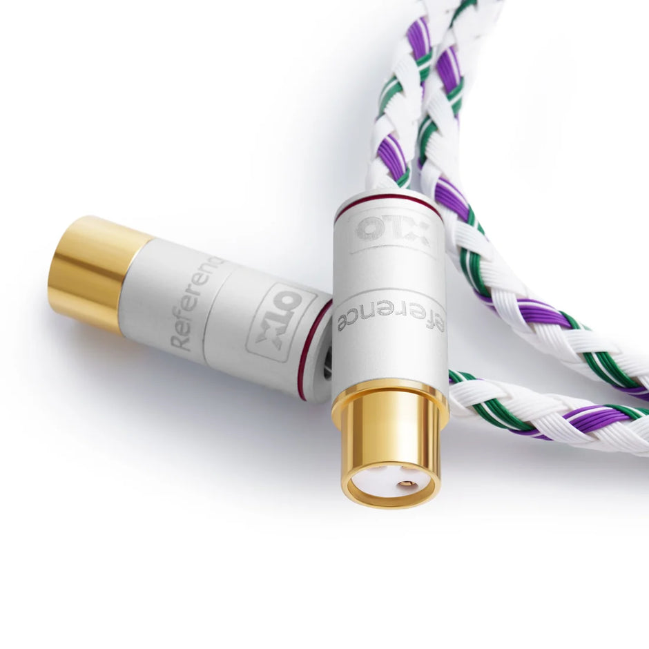 Close-up of XLO R35 XLR interconnect connectors