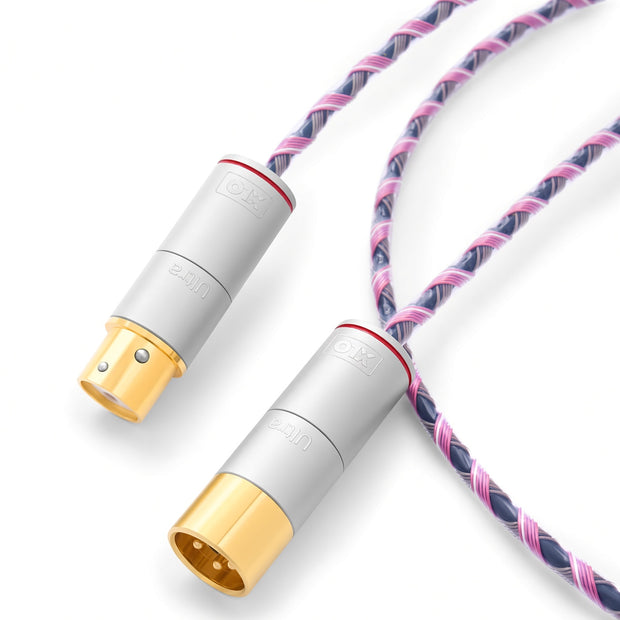 Close-up of XLO U35 XLR interconnect connectors