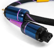 Close-up of XLO S35 power cable IEC and plug connectors