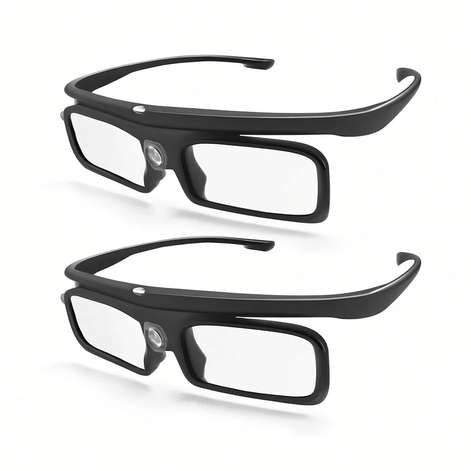 AWOL Vision DLP-Link 主動式快門 3D 眼鏡兩副，正面與斜側視角