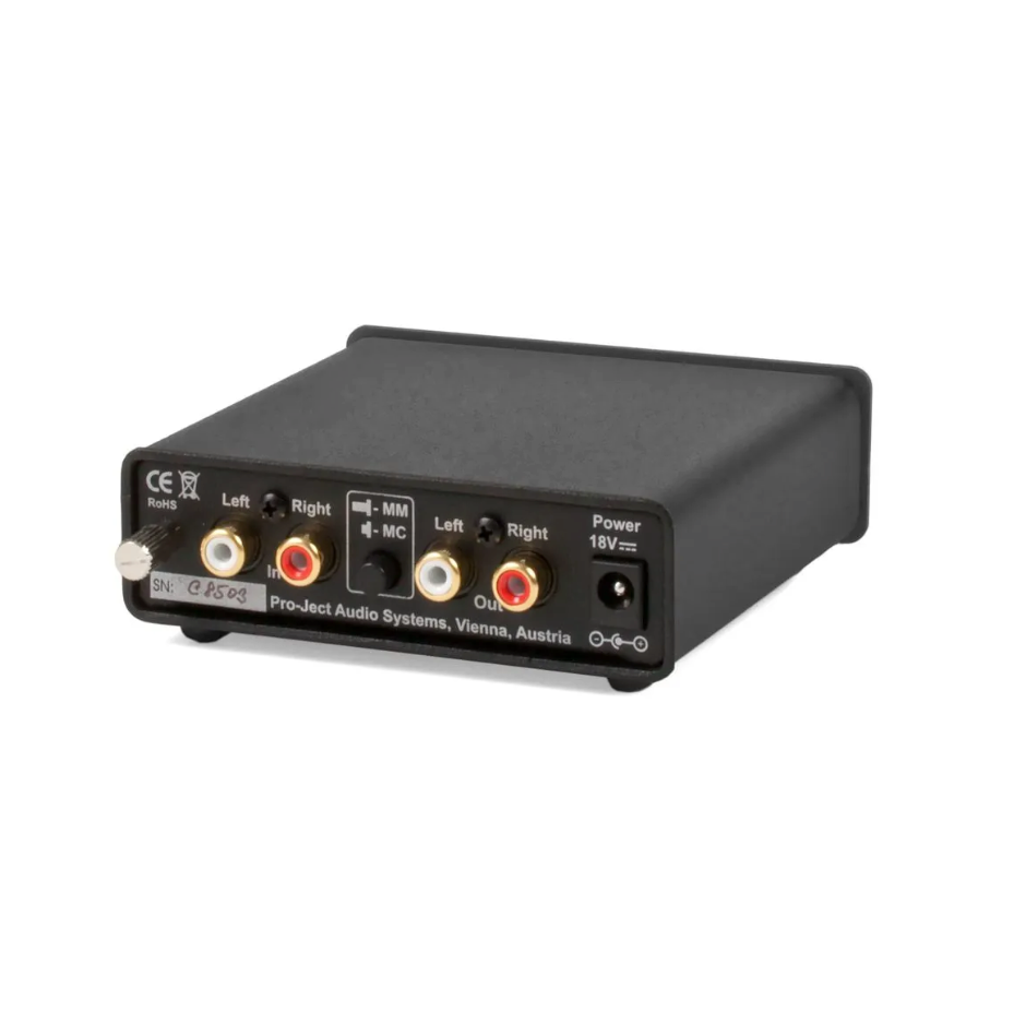 back view of Pro-Ject Phono Box compact MM MC phono preamp