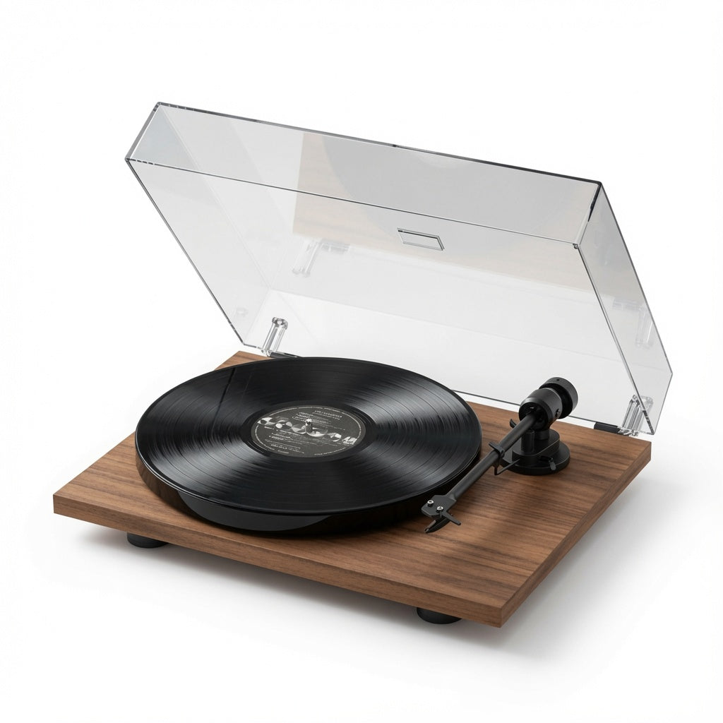 Pro-Ject E1 BT plug and play turntable in walnut finish with Bluetooth transmitter