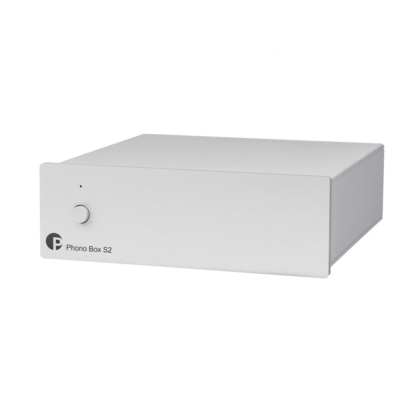 Pro-Ject Phono Box S2 MM/MC phono stage in silver metal housing