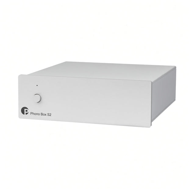 Pro-Ject Phono Box S2 MM/MC phono stage in silver metal housing