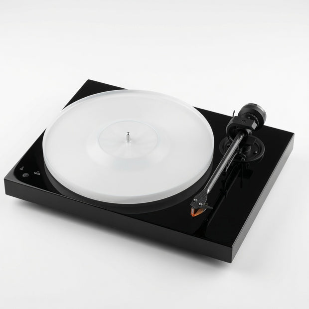 Pro-Ject X2 B True Balanced turntable in high gloss black with 9-inch carbon tonearm and acrylic platter