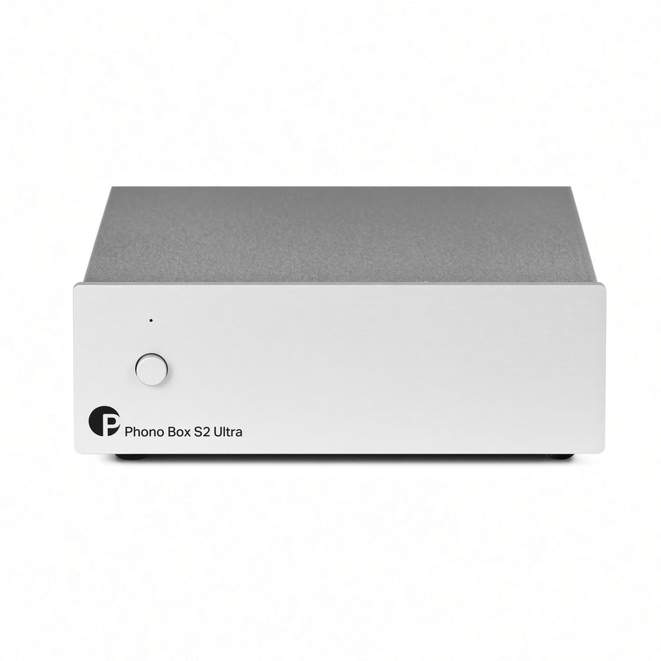 Pro-Ject Phono Box S2 Ultra MM/MC phono stage in silver metal housing