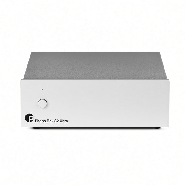Pro-Ject Phono Box S2 Ultra MM/MC phono stage in silver metal housing